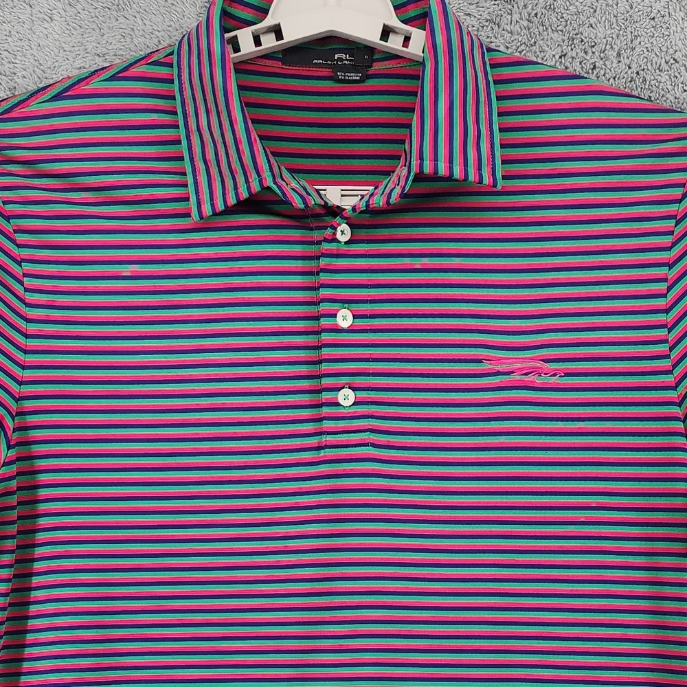 RLX Ralph Lauren Polo Shirt Mens XL Striped Performance Golf Club Dove Mountain